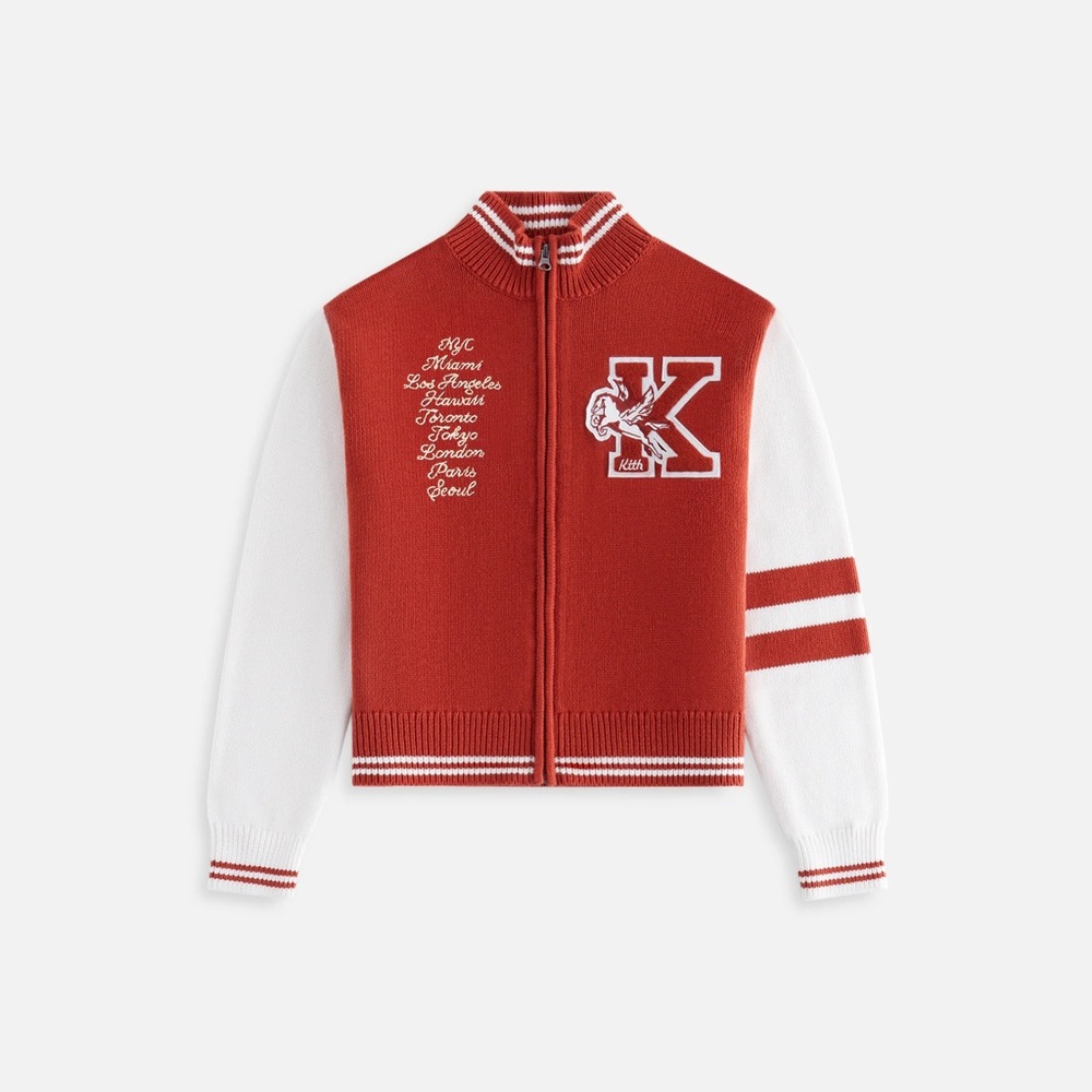 Orange and White Varsity Jacket KITH kids